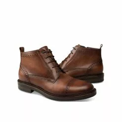 Bottines MARRON B-BLAKE CUIR -Mocassins et bateaux boutique bottines marron b blake cuir 5