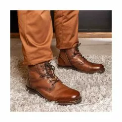 Bottines MARRON DENIM SIDE CUIR -Mocassins et bateaux boutique bottines marron denim side cuir 100