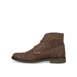 Bottines MARRON DENIM SIDE CUIR -Mocassins et bateaux boutique bottines marron denim side cuir 13