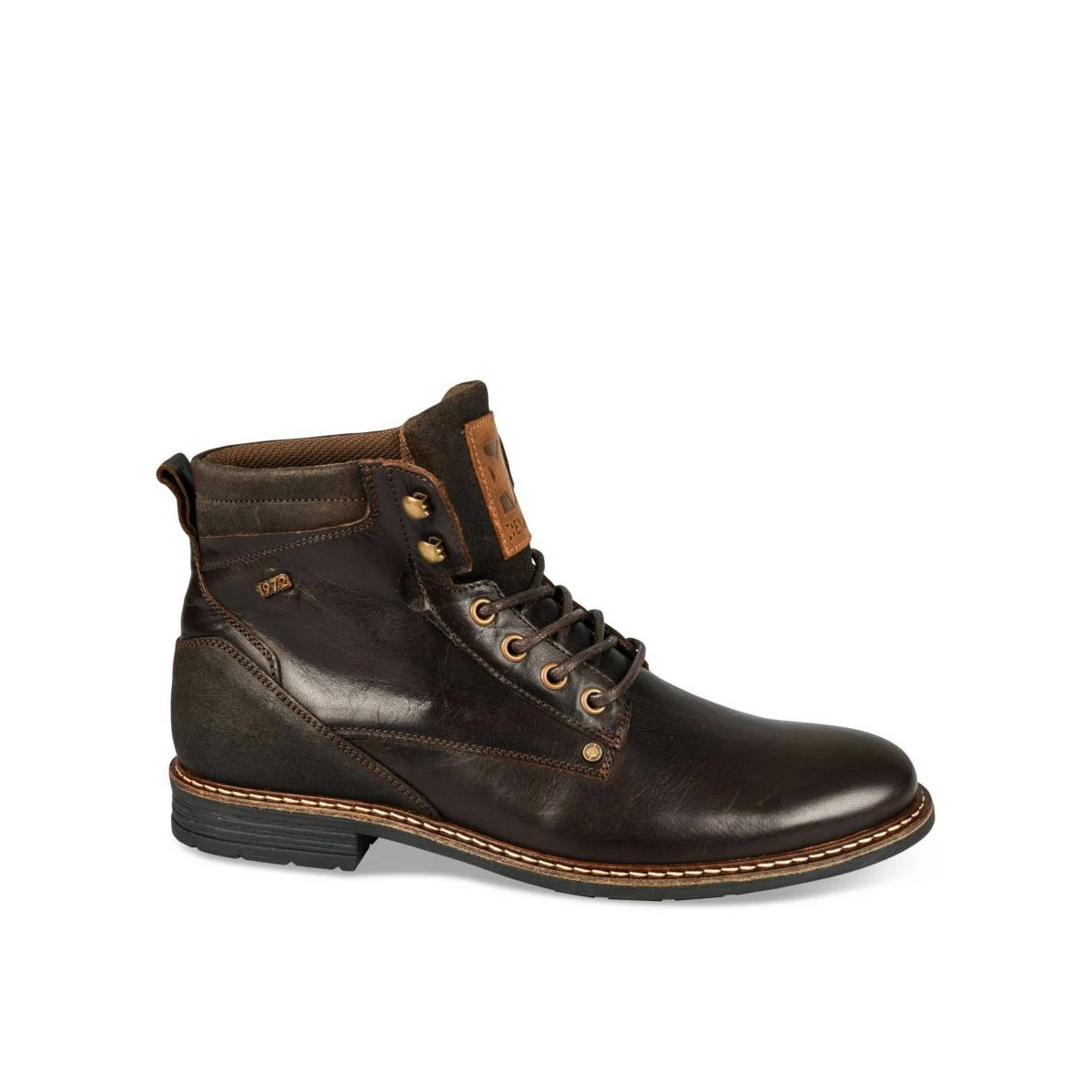 Bottines MARRON DENIM SIDE CUIR 4 Bottines MARRON DENIM SIDE CUIR – Image 2