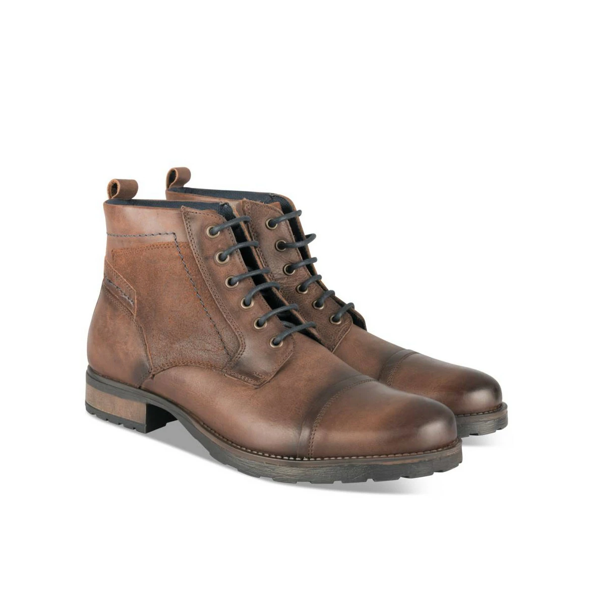 Bottines MARRON DENIM SIDE CUIR 4 Bottines MARRON DENIM SIDE CUIR – Image 2