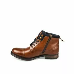 Bottines MARRON DENIM SIDE CUIR -Mocassins et bateaux boutique bottines marron denim side cuir 78