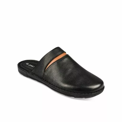 Mules NOIR GREEN RELAX CUIR -Mocassins et bateaux boutique mules noir green relax cuir